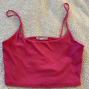 Zara hot pink crop top
